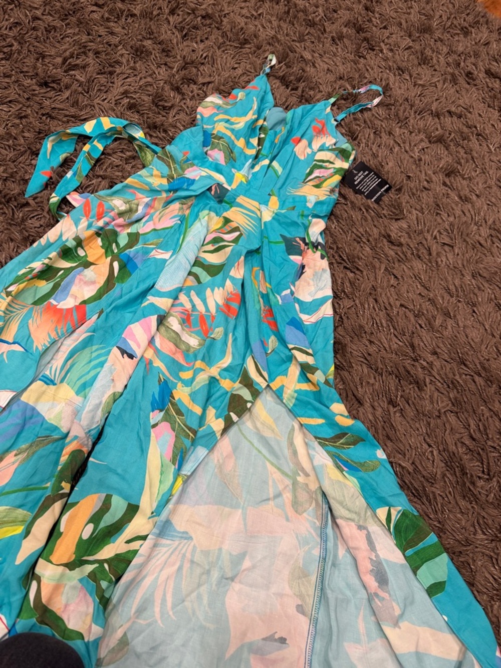 New BOSTON PROPER
Tropical Forest Slit Jumpsuit Size 10 - Picture 4 of 14